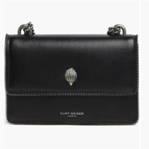 New🖤🐆Kurt Geiger Shoreditch Black Small Leather & Genuine Calf Hair Bag - Picture 3 of 8